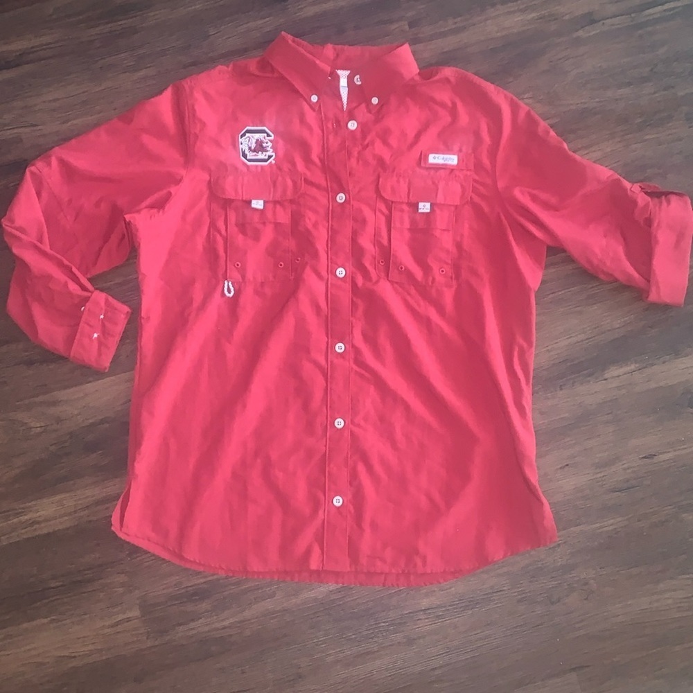 Columbia PFG Bahama‎ 3/4 Sleeve fishing shirt USC gamecock women’s sz large EUC